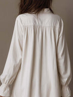 Retro-style Lace Irregular Hem Long-sleeved Mini Dress