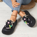Penelope-Comfortable Floral Decor Platform Clogs