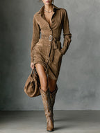 Sophia | suede midi dress