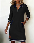 Caroline | Chic Long Sleeve Cotton Dress
